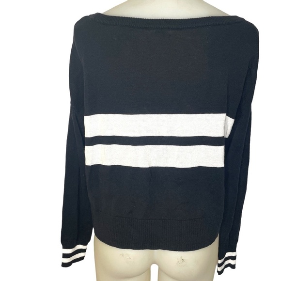 BLACK And White Oversize Stripe Sweater - Picture 2 of 7